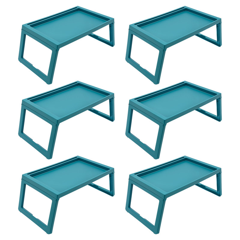 6 pièces 21,5 po Plateau d'ordinateur portable Bureau pliable pour canapé-lit, Bleu