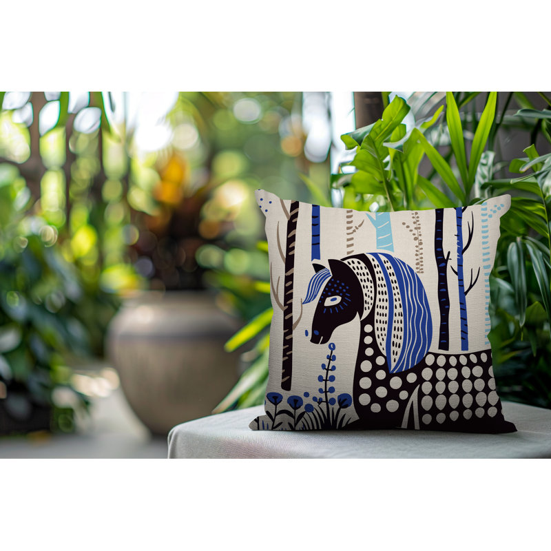 Coussin carré intérieur / extérieur noko, Marine, Square 17"
