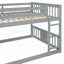 Full Over Full Bunk Bed with Ladder, Grey (No Box Spring Needed, Durable Pine Frame)