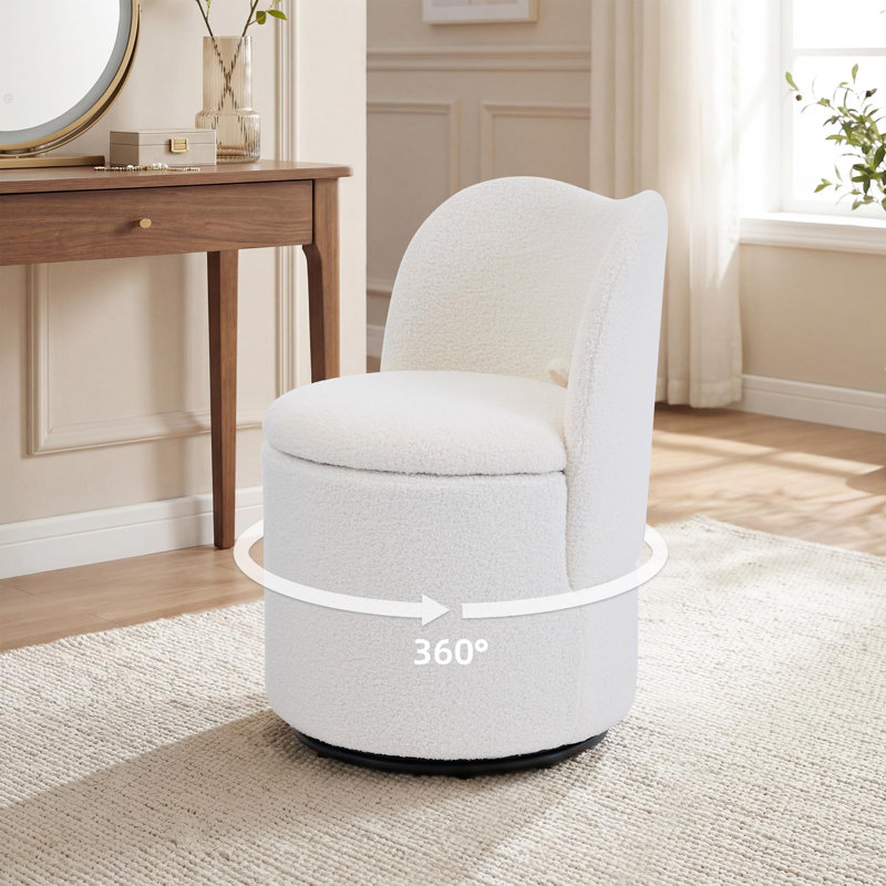 Upholstered Swivel Accent Chair, Beige