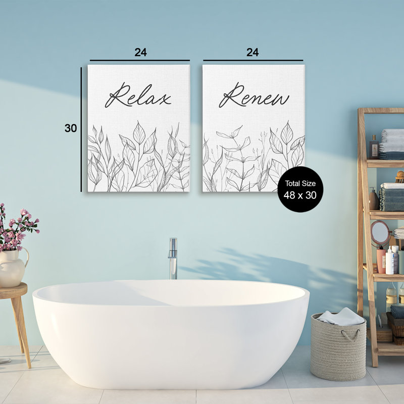 Ensemble de toiles 2 pièces Relax and Renew, H 30 po x l 24 po