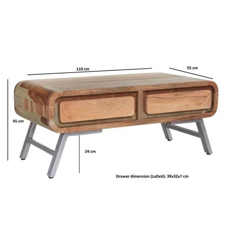 Nueva Vista Four Leg Coffee Table with Storage