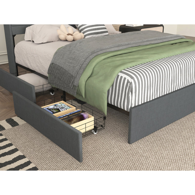 Upholstered Platform Bed Frame, Queen