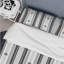 Ensemble de housse de couette moderne gris et blanc à rayures fines-109155243