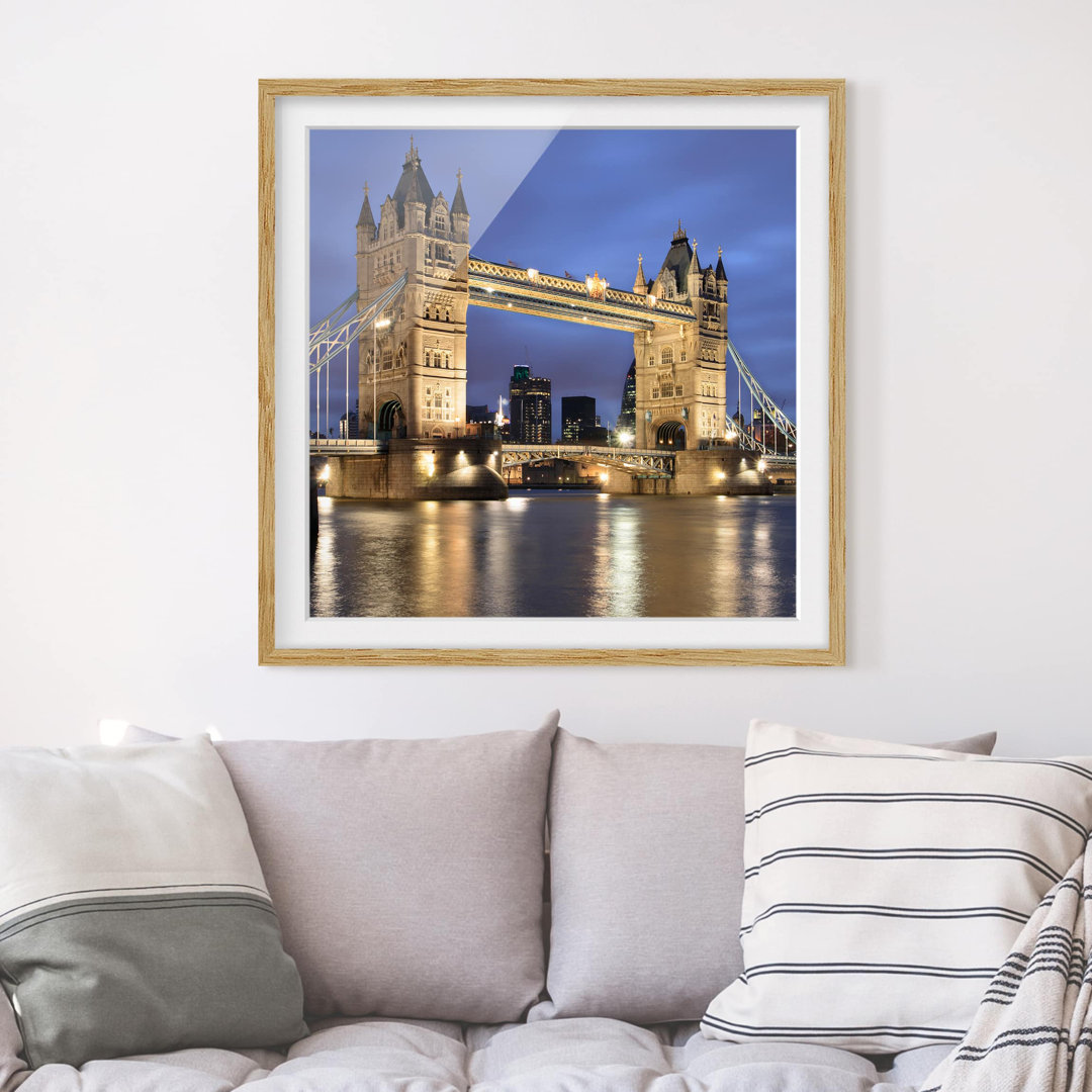 Gerahmtes Poster Tower Bridge bei Nacht