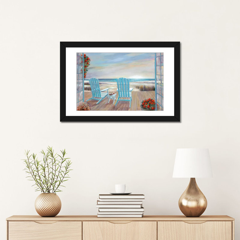 " Serendipity " Painting Print, 16" H x 24" W x 1" D, Black Framed