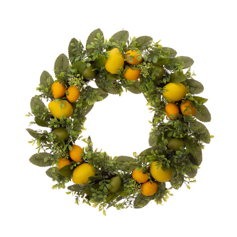 Faux Lemon Polyester 19'' Wreath