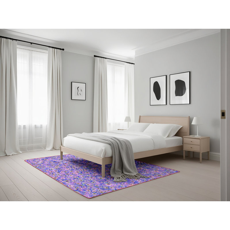 Tapis mauve/rose à tisser électrique, Rectangle 5 pi x 7 pi