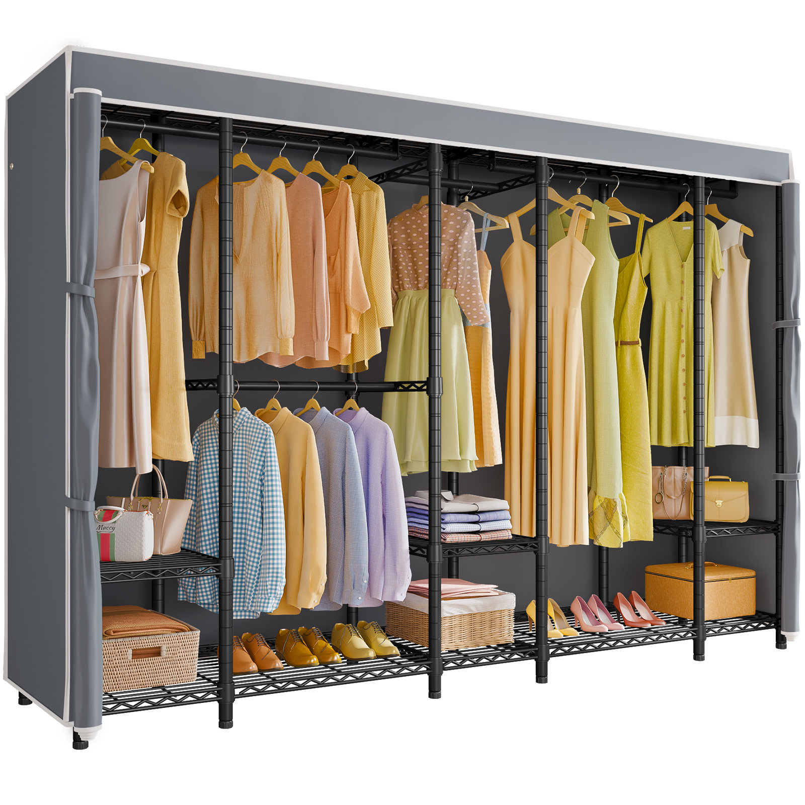 VIPEK V50C Heavy Duty Coverd Clothes Rack, Clothing Rack with Cover ...