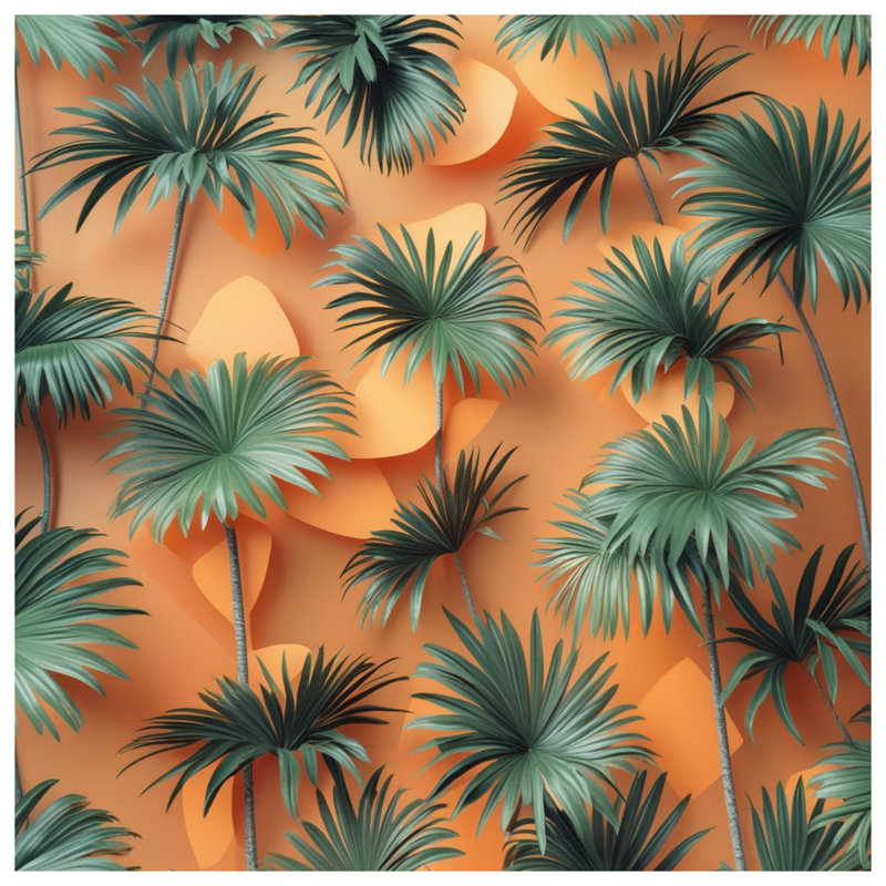 Housses de couette feuilles de palmier tropicales, Lit simple