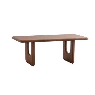 Rectangular Wood Coffee Table, Modern Minimalist Coffee Table with U-Shaped Legs