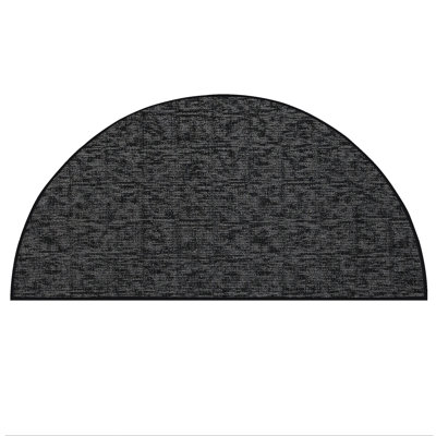 Elemental Accent Rug - Black Distressed Geometrical Print