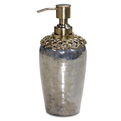 Distributeur de savon en laiton et en verre de la collection Arabesque Accessoire de salle de bain élégant ou cadeau de Noël