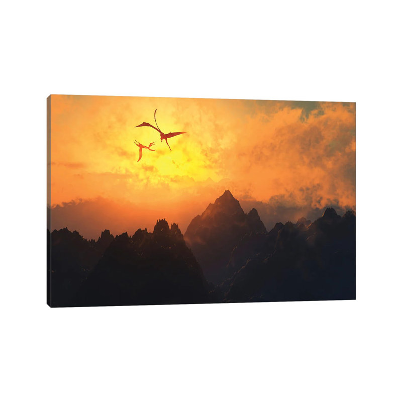 Quetzalcoatlus Flying High in Cretaceous Skies by Mark Stevenson - Wrapped Canvas Photograph, 20.32 cm H x 30.48 cm W