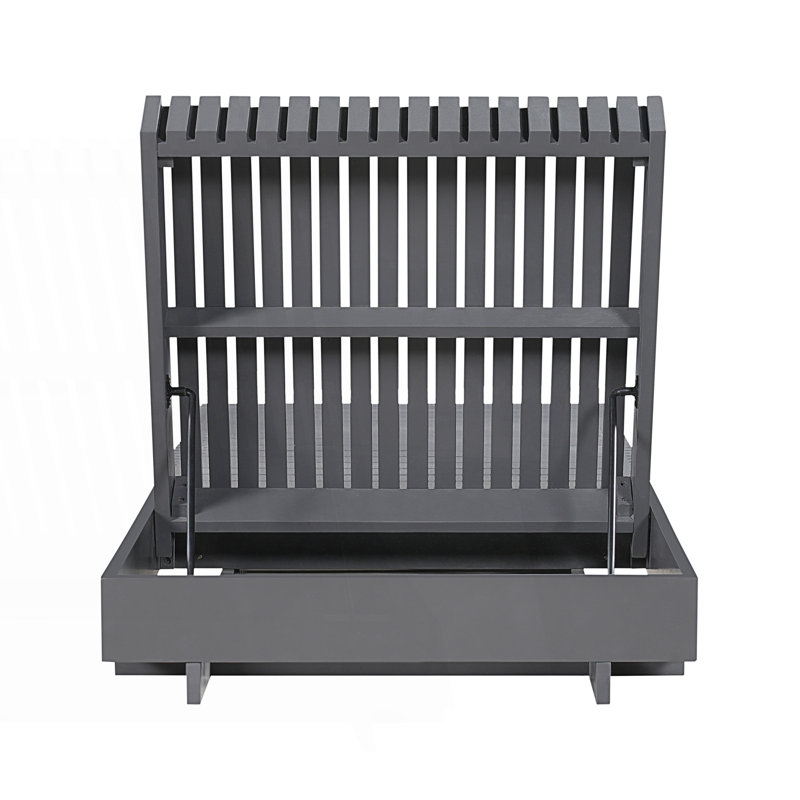 Chaise longue d'extérieur 1pc avec dossier réglable à 6 positions, sans le coussin, Gris foncé