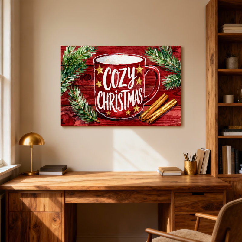 Grande tasse de Noël avec pin et cannelle