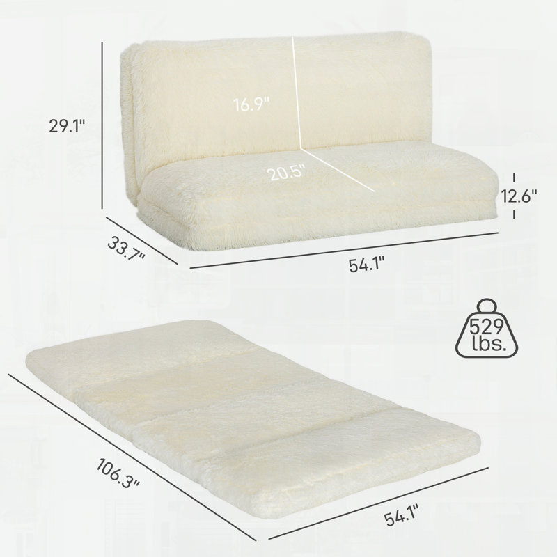 Canapé-lit Bean Bag, Blanc, crème
