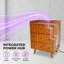 3-Drawer End Table with Charging Station, Bedside Table with Solid Wood Legs