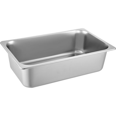 Steam Table Pan Full Size 21.1 x 13 x 5.6 Inch 0.8mm Stainless Steel 6-Pack Anti-Jam Hotel Pan Silver