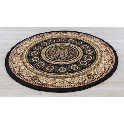 Tapis oriental noir / brun tissé à plat Edmont