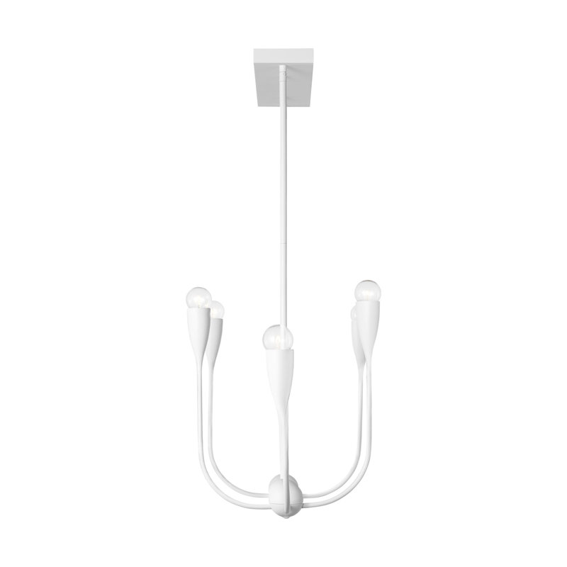 Lustre linéaire à six lumières Maya de Génération Lighting , Blanc mat