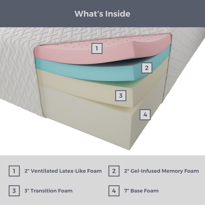 14" Plush Cooling Gel Memory Foam Mattress - Sleep by Wayfair™, Twin, 14"