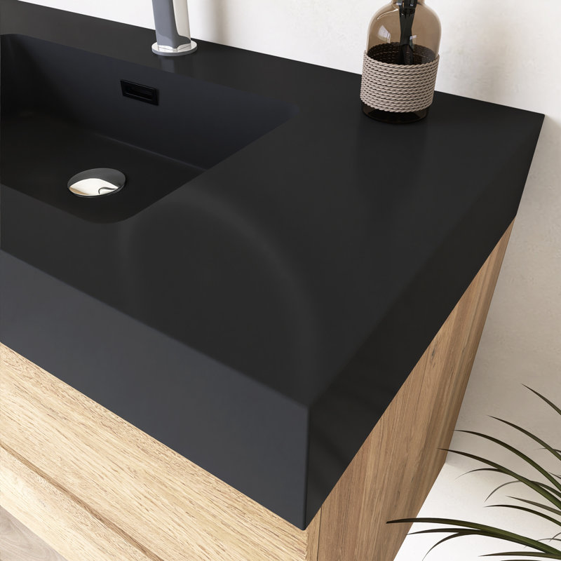 Meuble-lavabo mural 36 po avec lavabo à surface solide intégré, 36"