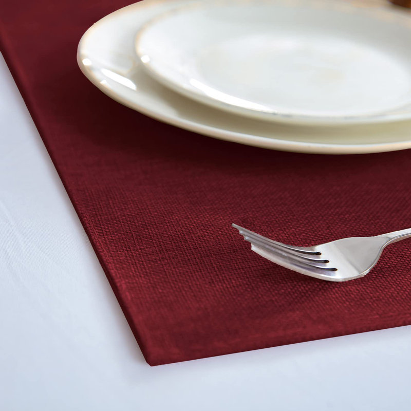 Ensemble de 8 napperons en tissu bourgogne en tissu, type lin