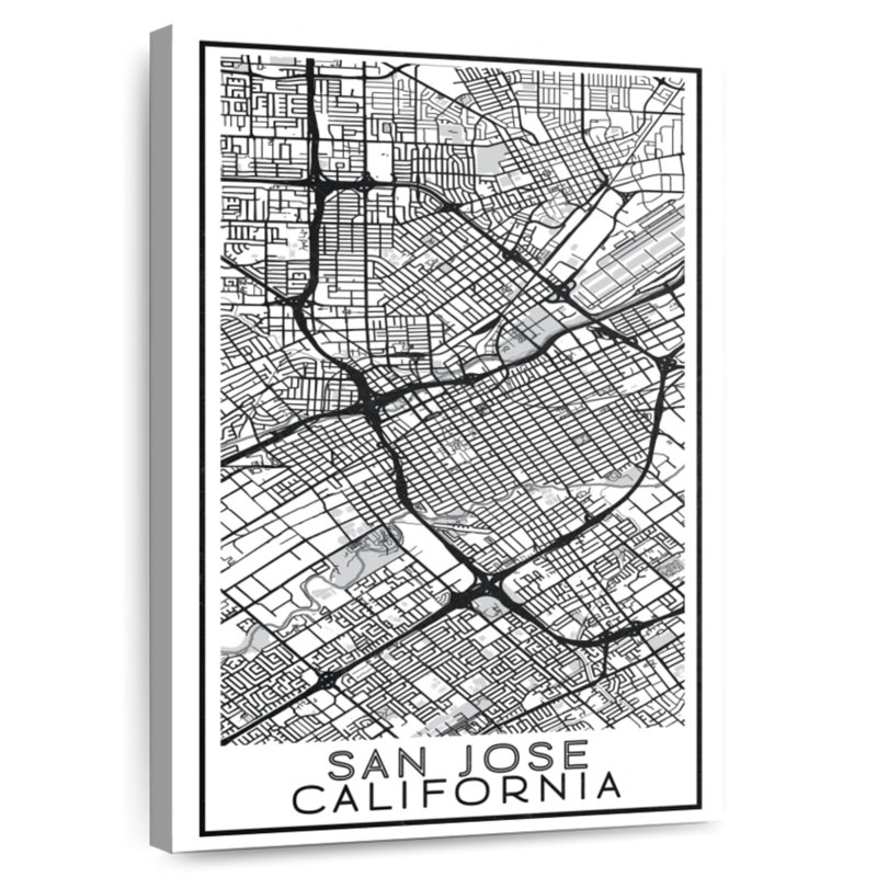 Aliaz San Jose City Map, 24" H x 16" W