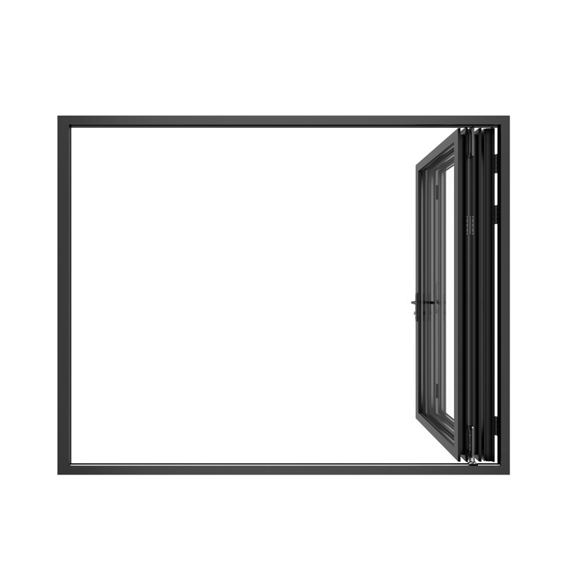 Porte de patio pliante en aluminium à 3 panneaux de 96 po de largeur KaMic VersaFold, L 96 po x H 96 po, Noir