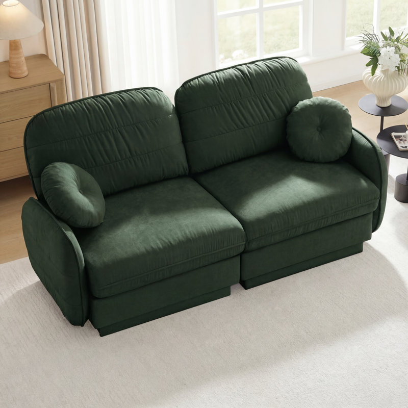 Canapé Chenille Cloud, H 37,4 po x l 73,2 po x P 33,4 po, Vert