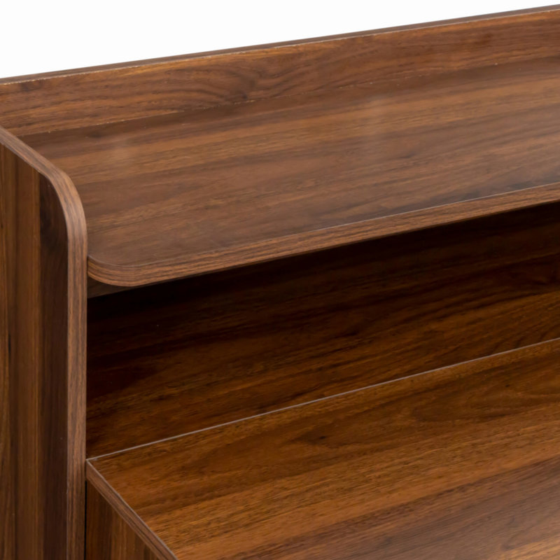 Modern Extendable Dining Table With Storage, Walnut