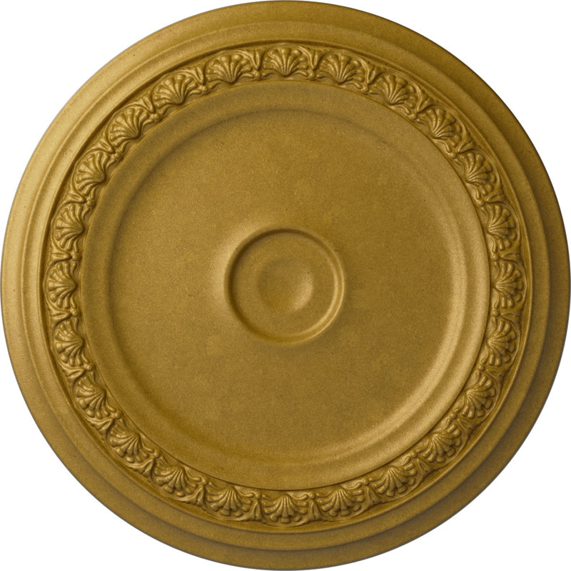 Médaillon de plafond ange Endurathane, diamètre extérieur de 32 1/4 po x P 3 5/8 po x P 1 1/8 po (convient aux auvents jusqu'à 15 3/4 po), fini bleu flash peint à la main