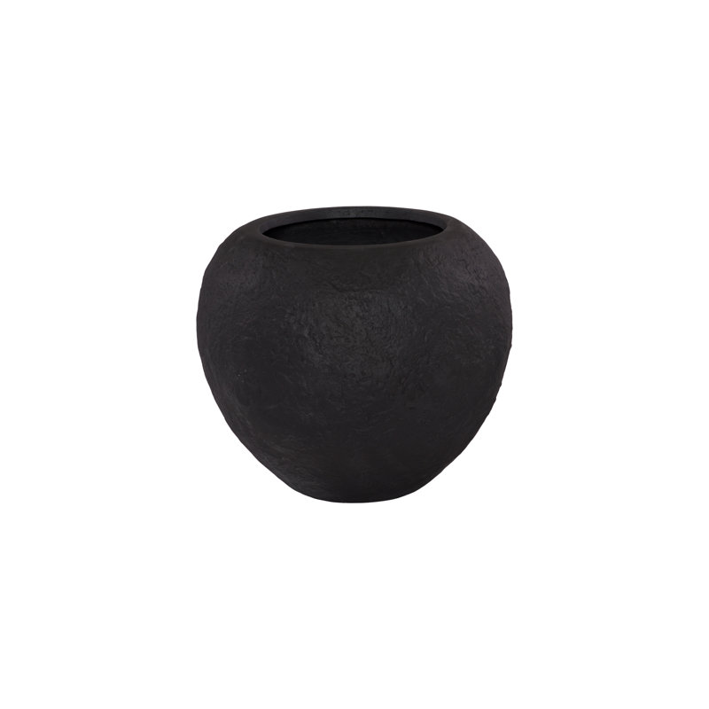 Aera Planter Wide, Black, Small, 19" H x 23" W x 23" D