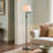 63" Traditional Swing Arm Floor Lamp for Living Room, Bedroom