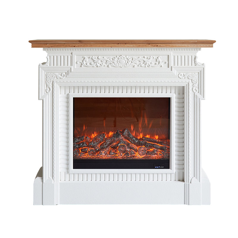 French retro electric fireplace with simulated flames