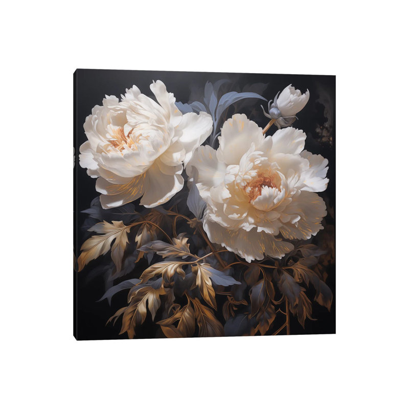 Or pivoines - reproduction d'art murale
