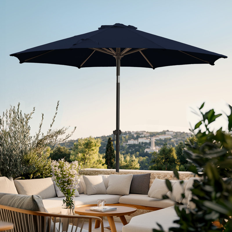 9 ft. Market Patio Umbrella with Push Button Tilt and Crank, Navy