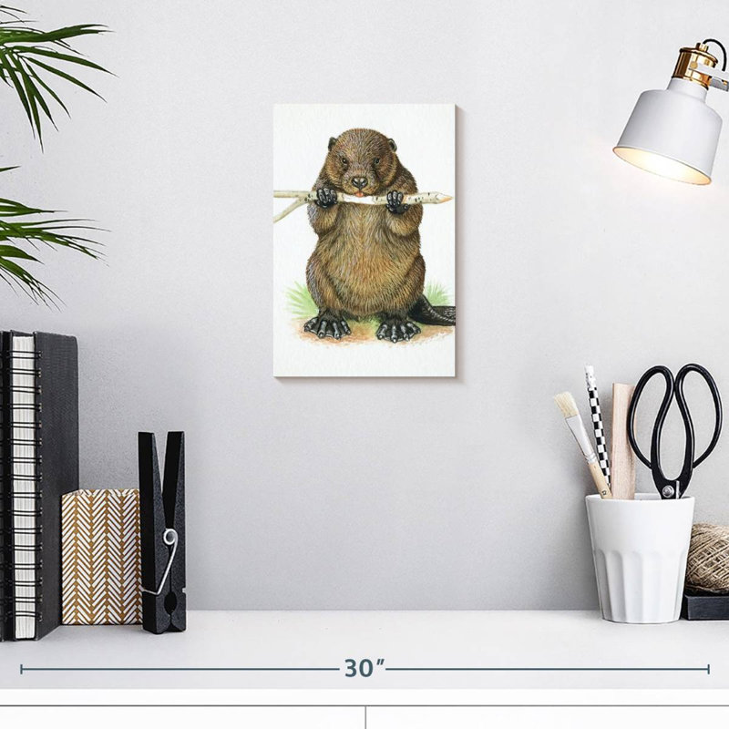 Brampt Branch-Eating Beaver, 12" H x 8" W