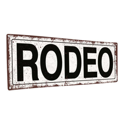 «Rodeo Metal Sign» sur métal