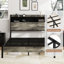 Structure de lit plateforme pleine grandeur en bois avec rangement et 2 tablettes, ton de bois gris, pas de bruit, assemblage facile, support pour matelas, cadre antique, métal et construction, compartiment, pièce idéale pour la chambre à coucher-703600879