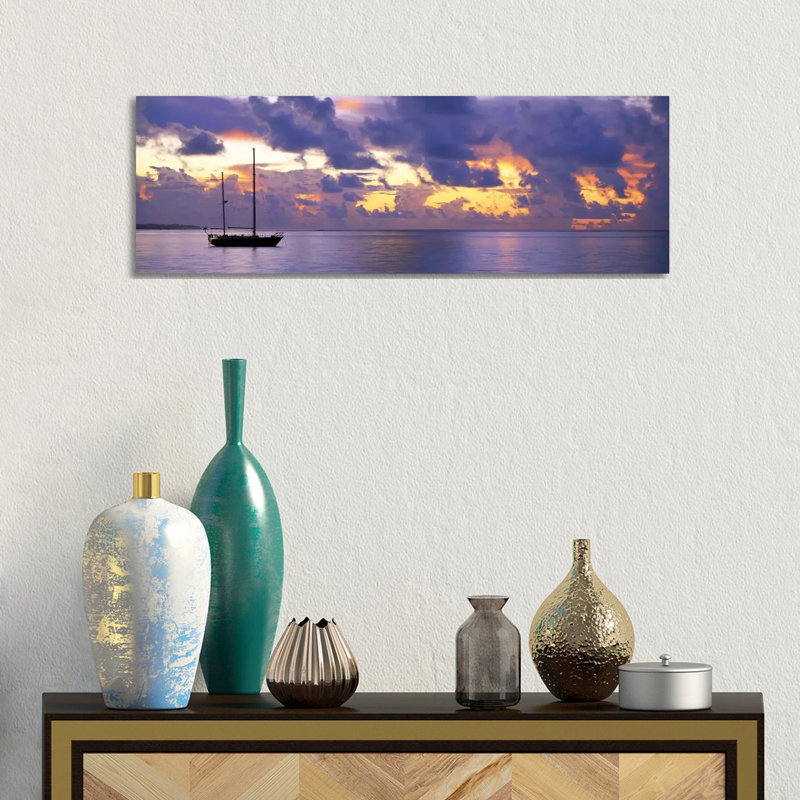 Sunset Moorea French Polynesia by Panoramic Images - Panoramic Gallery-Wrapped Canvas Giclée on Canvas, No Frame
