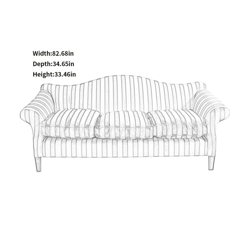 Simple Green Striped Sofa