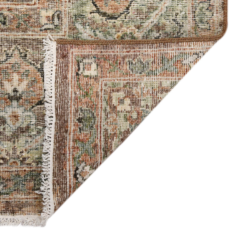 Oriental Handmade Hand-Knotted Area Rug in Brown, Rectangle 2' x 3'