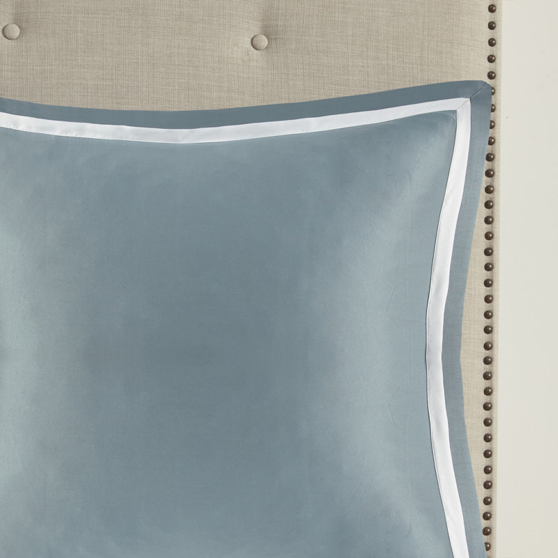 Aqua and Silver Queen Microfiber 8-Piece Comforter Set