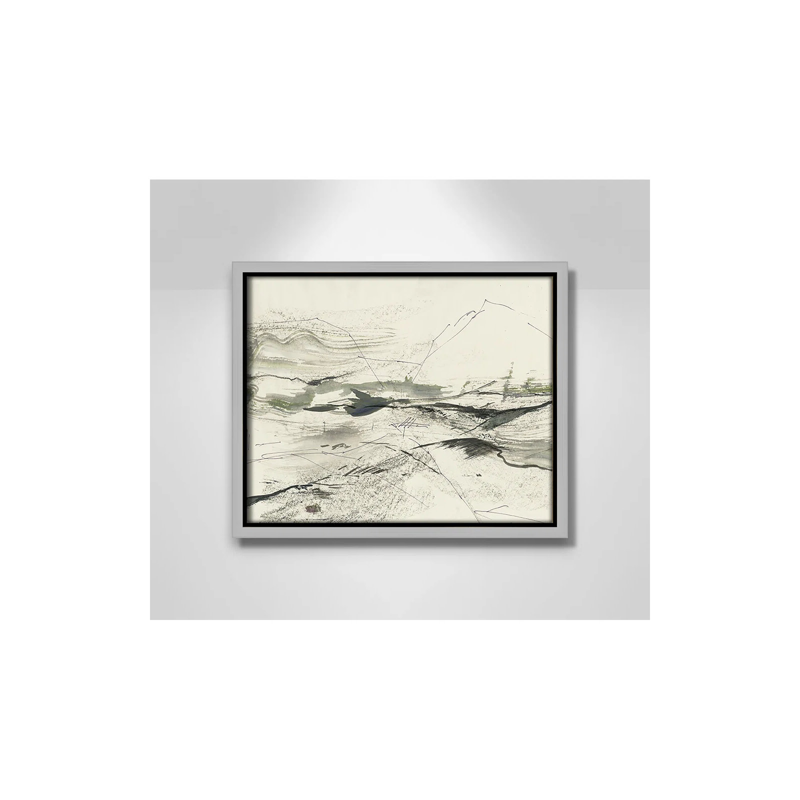 Green Sketches by PI Studio, No Mat, Silver Floater Framed, 9.5" H x 11.5" W x 2" D