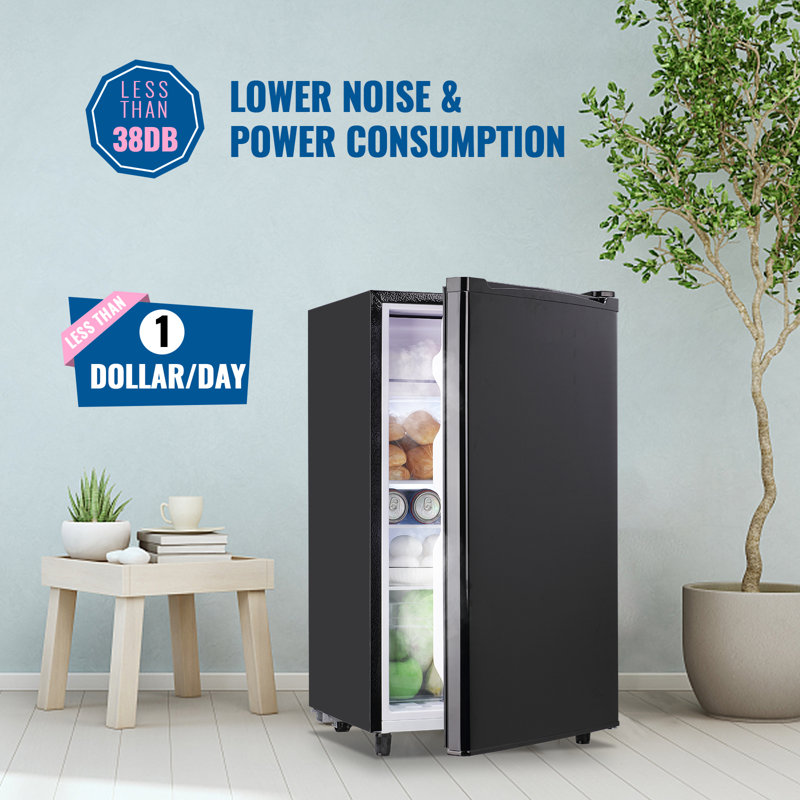 WANAI 3.2 Cubic Feet Mini Fridge Small Refrigerator for Dorm College Office, Black