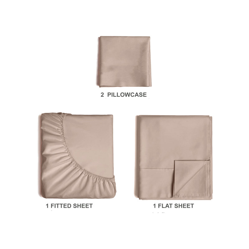  Ensemble de draps en rayonne de bambou 4 pièces Premium Luxury, Ensemble de draps pour taille de lit simple TG ave