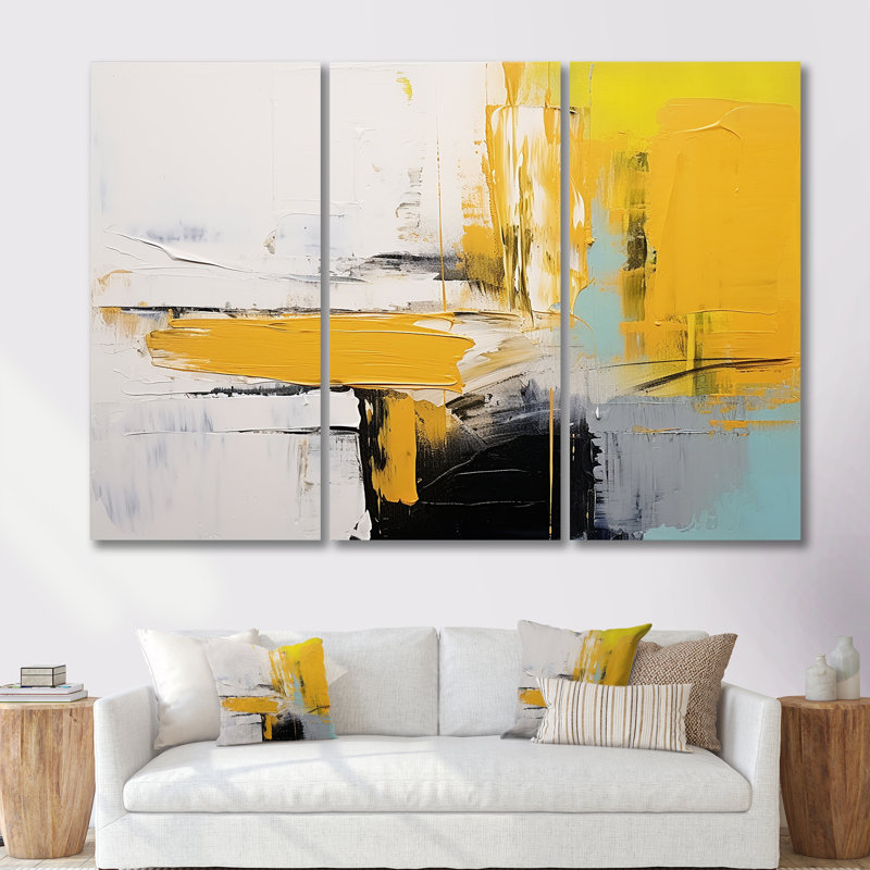 Crescint - Abstract Wall Art Set, Wrapped Canvas, 32" H x 48" W x 1" D