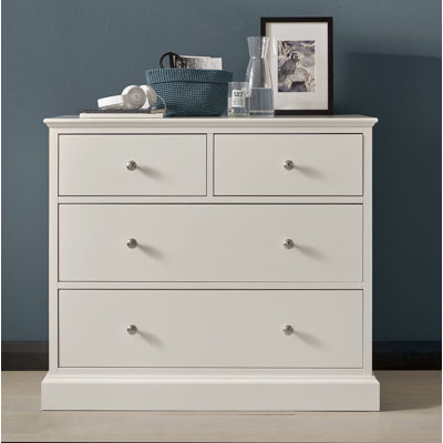 Carolina Solid Wood 98cm W 4 - Drawer Chest of Drawers
